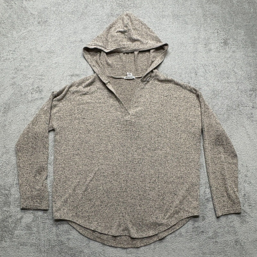 Forever 21 Pullover Hoodie Womens XS Beige Lightweight Long Sleeve